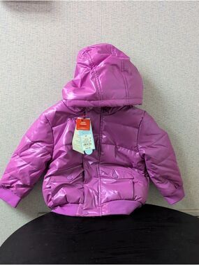 Purple Hooded Puffer Jacket Warmest Sizes 2T or 4T